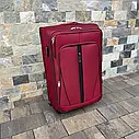 Валіза Wings 1706 тканинний на 4 колесах, велика бордова, фото 7