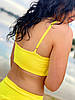 Купальник спортивний топ і високі плавки бразиліана, біфлекс (знімні чашки) Christel 02 жовтий S, фото 2
