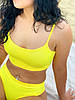 Купальник спортивний топ і високі плавки бразиліана, біфлекс (знімні чашки) Christel 02 жовтий S, фото 3