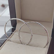 Срібні сережки кільця тоненькі без камінців 35 мм