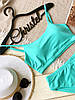 Купальник топ і високі плавки бразиліана (знімні чашки) Christel 02 тіффані бірюзовий (розміри: M, S), фото 3