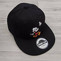 Кепка детская снепбек (Snapback) в стиле Hello Mickey (Микки) Черный 50-54р (3220)