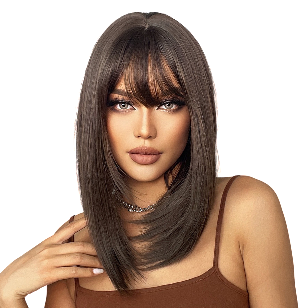 Перука Dark Brown, натуральне синтетичне волосся