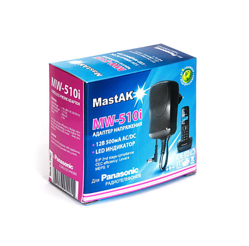 Мережевий блок живлення MastAK MW-510i 12V 500mA (-)+ імп.стаб