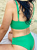 Купальник спортивний топ і високі плавки бразиліана, біфлекс (знімні чашки) зелений S, фото 4