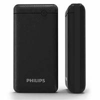 Power bank PHILLIPS 20000mAh DLP1720CB, USB-3.0A + 1A + кабель USB micro/Type-C, LED, Black, Blister