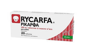 Рікарфа KRKA 100 мг таблетки зі смаком м'яса для собак, 20 таблеток