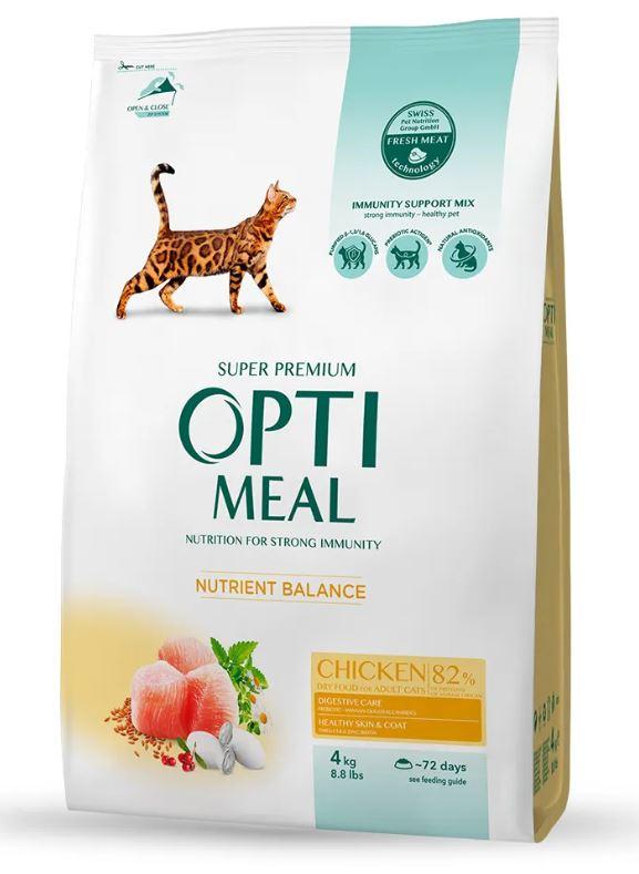 OPTIMEAL Оптимиль сухий корм для котів з куркою, 4кг