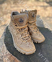 Тактические армейские демисезонные берцы кожа УКР ТЕК 39-47р водоотталкивающие военные ботинки коричневые