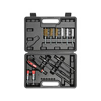 Комплект средств для очистки гнезд сопл форсунок держатель 1/4" (Ø=7/16/17/18/20/23 мм) 19 эл. Yato YT-17623