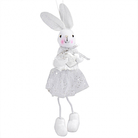 Дитяча іграшка-підвіска Білий Кролик із серцем 18 см