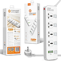 Мережевий фільтр-подовжувач LDNIO SC4408 4 Sockets 4USB 2м 2500W 3.4 A White