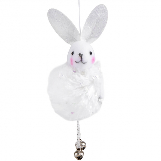 Дитяча іграшка-підвіска кулька Білий Кролик 18 см