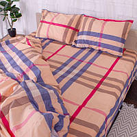 Комплект постельного белья Бязь Пудровый с геометрическими узорами Полуторный размер 150х220