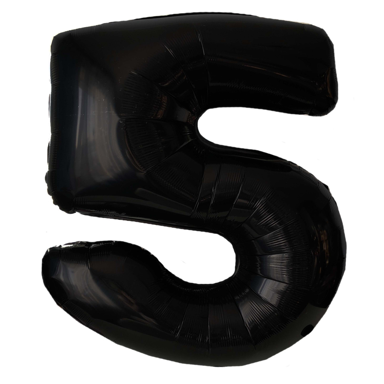 Фольгова кулька цифра "5" чорна металік  40"(100см) 1шт