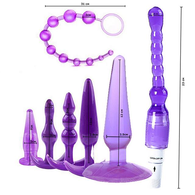 Набір анальних пробок із анальним вібратором Anal Bliss з 7 штук Набір анальних пробок із анальним вібратором Anal Bliss з 7 штук