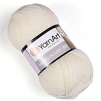 Пряжа Yarnart Merino de luxe 50 502 ( Меріно де люкс 50) молочний