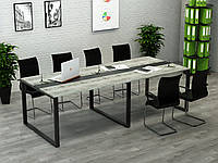 Конференц стіл для переговорів КСЛА-2/36 (2700x1100x765) Дуб Крафт білий Гамма стиль
