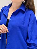 Синій жіночий літній прогулянковий костюм з американського крепу, фото 4