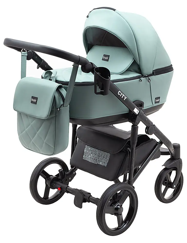 Дитяча коляска 2 в 1 Bair City шкіра 100% 79 нефрит, фото 1