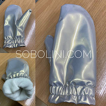 Рукавиці з плащової тканини під шкіру.  Усередині утеплені на флісі.