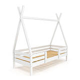 Біле ліжечко Будиночок Вігвам-2 дерев'яне 80х190 мм для дівчинки, фото 5