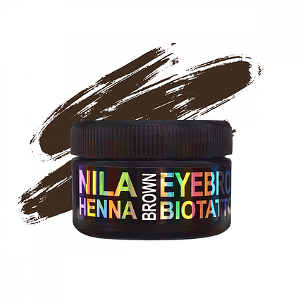 Nila Хна для брів та біотату Коричнева brown, 10г, фото 3
