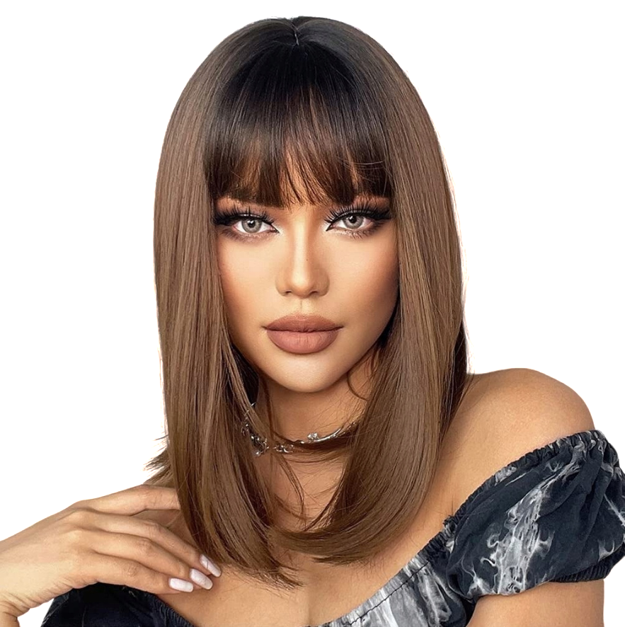 Перука Medium Brown, натуральне синтетичне волосся