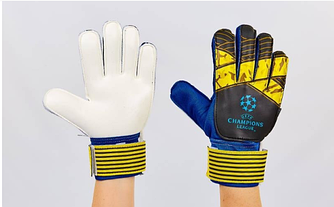 Рукавички воротарські  FB903-8 з захисними вставками р-10  жовтий - синій