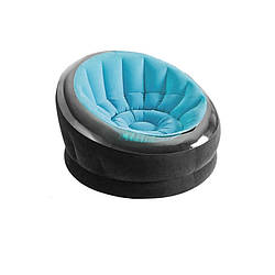Надувне велюрове крісло Intex 68582 112х109х69 см Синій, World-of-Toys
