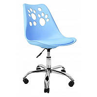 Офисное кресло поворотный стул на колесах для офиса Bonro B-881 голубой цвет