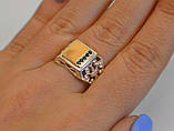 Чоловічий срібний перстень із золотом, фото 2