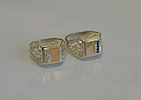 Чоловічий срібний перстень із золотом, фото 5
