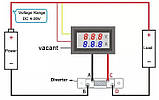 Вольтметр/амперметр цифровий 0-100V/50A (RED-RED), фото 3