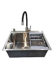 Мийка для кухні із змішувачем нержавіючої сталі 4в1 Kraft HS6045F Сатин