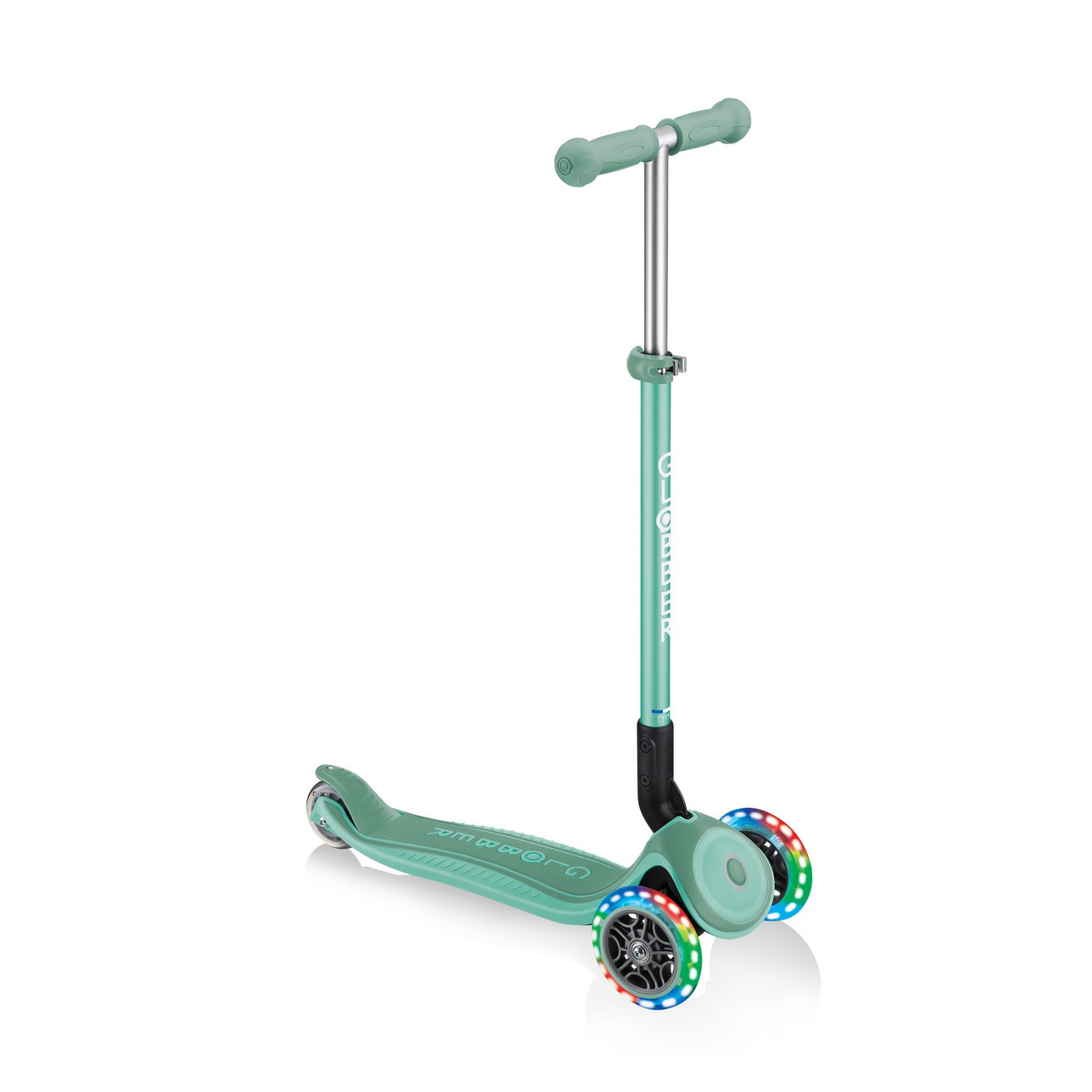 Самокат GLOBBER серії PRIMO FOLDABLE PLUS LIGHTS, м'ятний, колеса з підсвіткою, 50кг, 3+ (439-206), фото 1