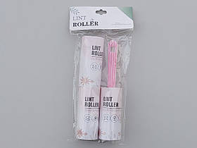 Ролик-липучка для чищення одягу на 20 аркушів з двома змінними касетами, рожевого кольору.