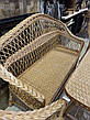 Набір плетених меблів «Простий», світлий — стіл, два крісла та диван, фото 3