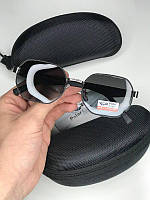Трендовые солнцезащитные очки POLAR EAGLE POLARIZED с Поляризацией Зеленый ГРАДИЕНТ Антиблик uv400 Овальн Круг