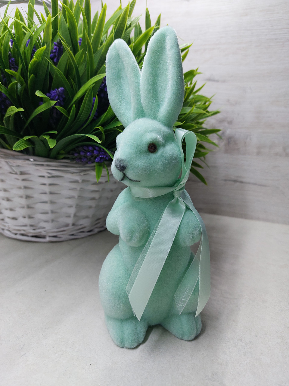 Кролик великодня, зі стрічкою зелений., фото 1