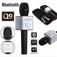 Караоке микрофон-колонка Q9 Plus Bluetooth 2 в 1 в футляре Черный, цена улет