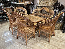 Плетені меблі «Крапля 4» — 4 крісла, диван, стіл, фото 3