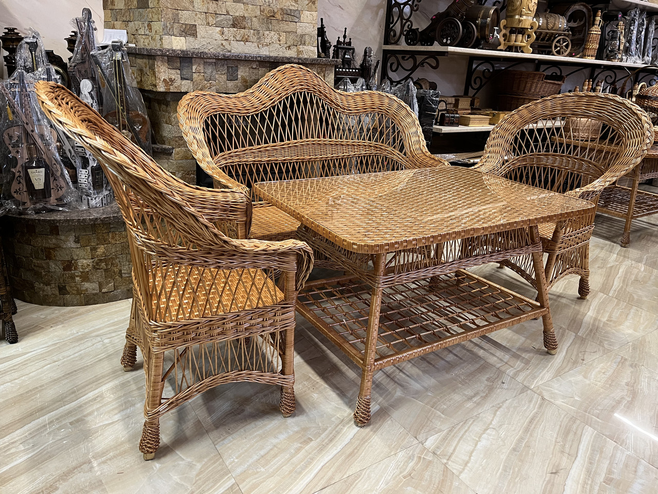 Плетені меблі з лози. Набір "Крапля 1"