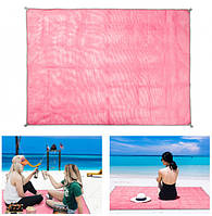 Подстилка покрывало антипесок 2x2 метра пляжный коврик розовый , цена улет