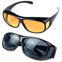 Водительские очки антифары и от солнца 2 шт желтые и черные HD Vision Visor Day & Night, цена улет