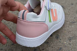 Модні дитячі кросівки Ashiguli для дівчинки білий рожевий р34 21.0 см, фото 4
