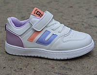 Модные детские кроссовки Ashiguli белый фиолетовый р32-34