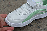 Модні кросівки дитячі Ashiguli білий зелений р32 20.0 см, фото 3