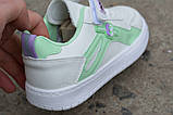 Модні кросівки дитячі Ashiguli білий зелений р32 20.0 см, фото 5