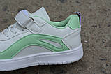 Модні кросівки дитячі Ashiguli білий зелений р32 20.0 см, фото 4
